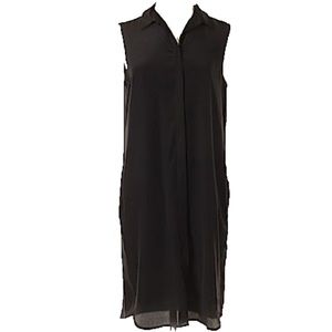 J. Crew silk button down dress black size S